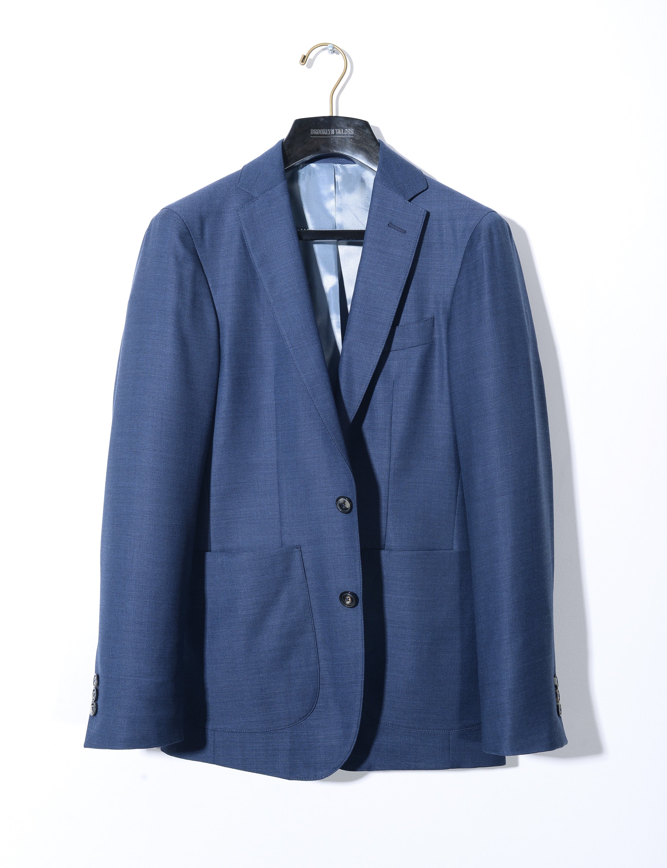 BKT35 Unstructured Jacket in Wool Hopsack - Steel Blue – Brooklyn