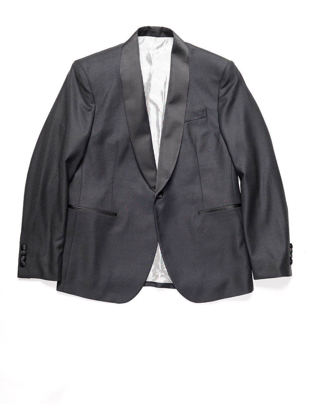 BKT50 Shawl Collar Tuxedo Jacket in Tonal Birdseye - Black with