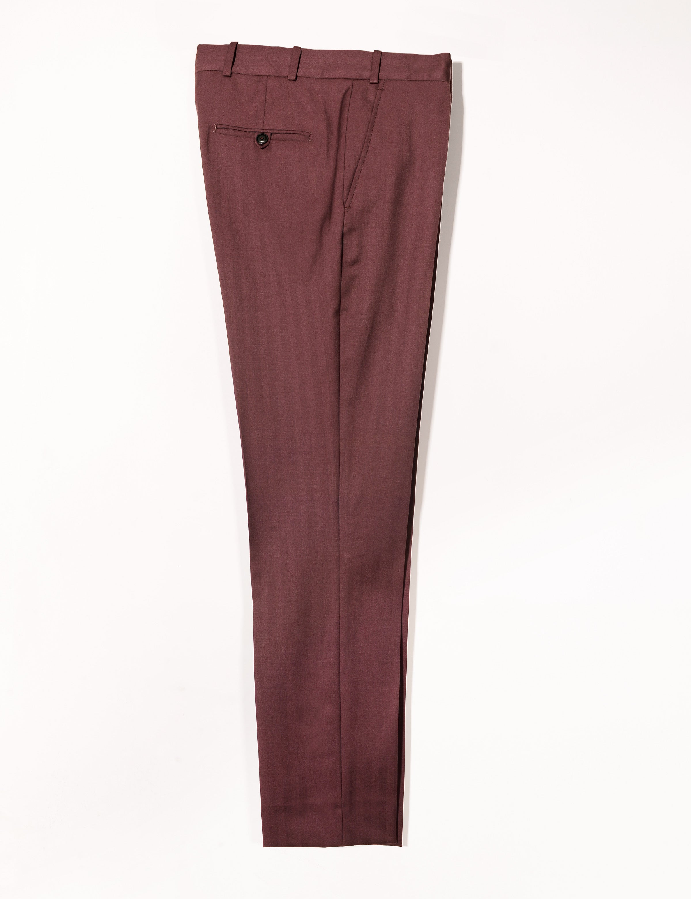 BKT50 Tailored Trousers in Wool Herringbone - Syrah – Brooklyn Tailors