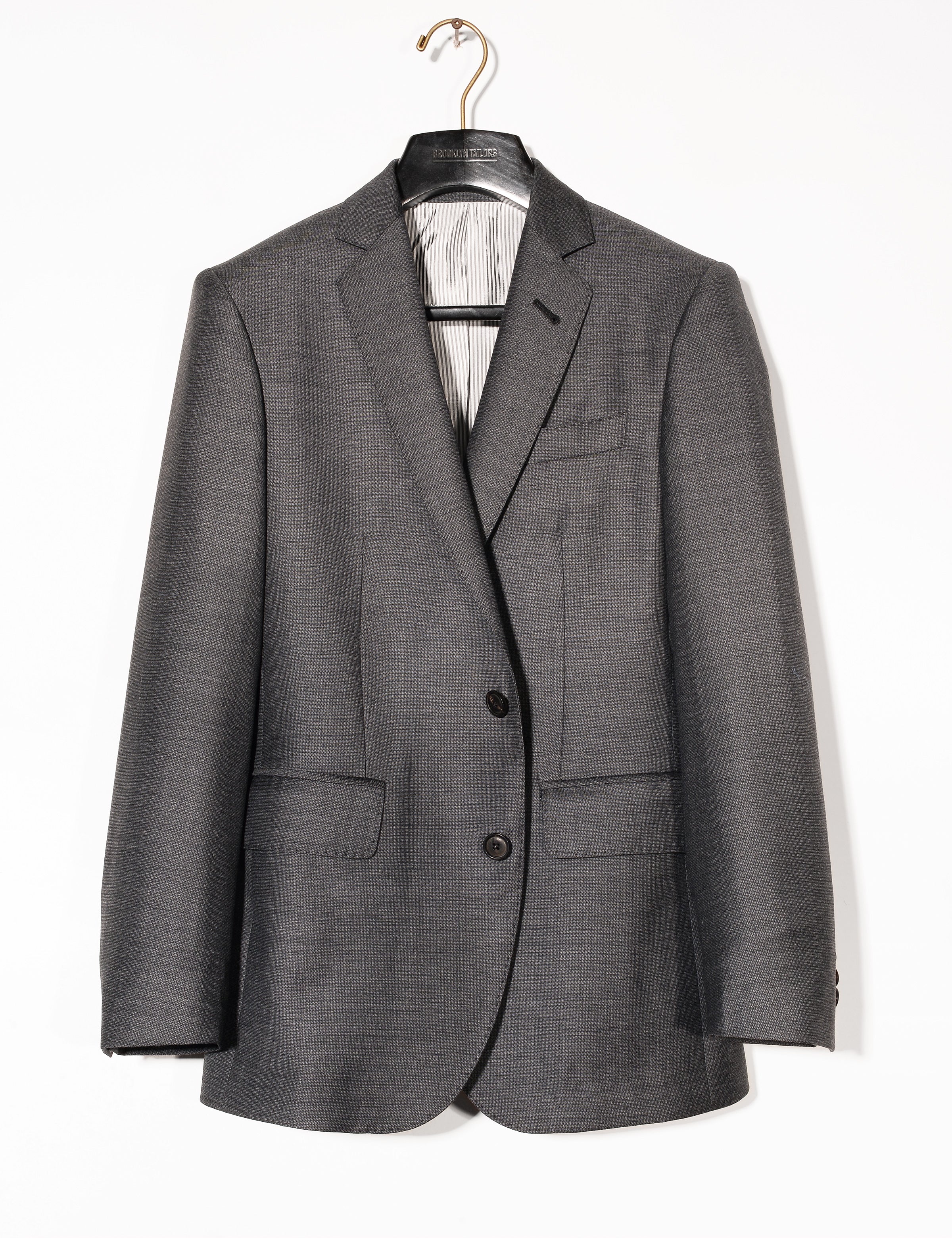 BKT50 Tailored Jacket in Wool Tickweave - Deep Gray – Brooklyn Tailors