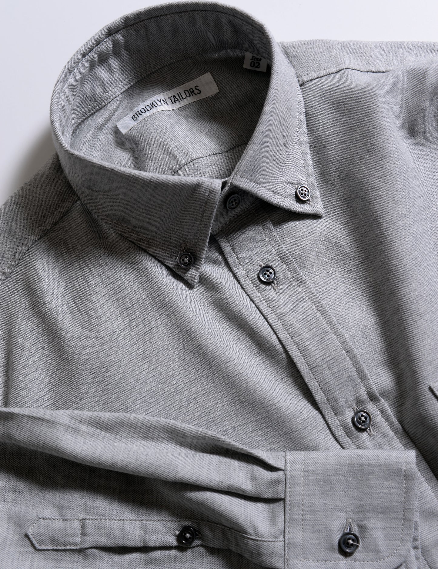 BKT10 Slim Casual Shirt in Cotton Cashmere Flannel - Winter Gray