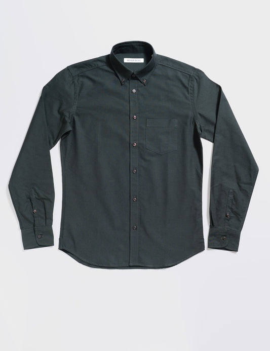 BKT10 Slim Casual Shirt in Oxford - Black Olive