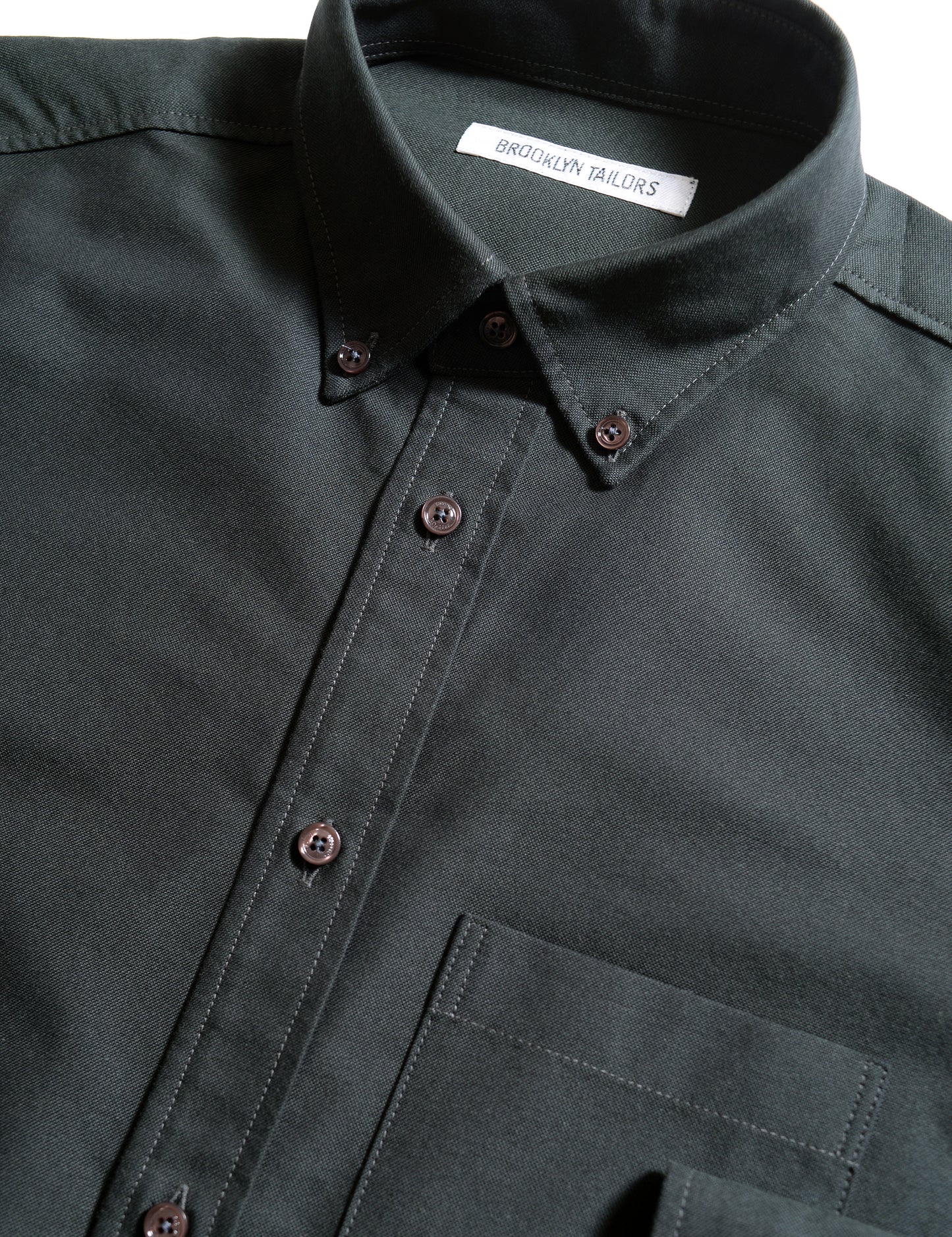 BKT10 Slim Casual Shirt in Oxford - Black Olive