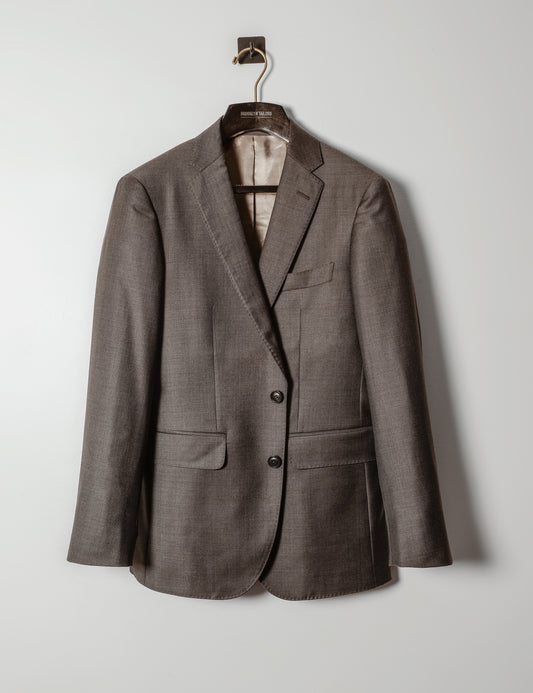 FINAL SALE: BKT50 Tailored Jacket in Wool Sharkskin - Muted Brown