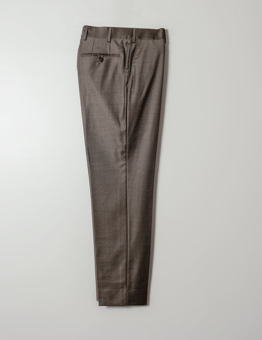 FINAL SALE: BKT50 Tailored Trousers in Wool Sharkskin - Muted Brown