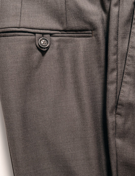 FINAL SALE: BKT50 Tailored Trousers in Wool Sharkskin - Muted Brown