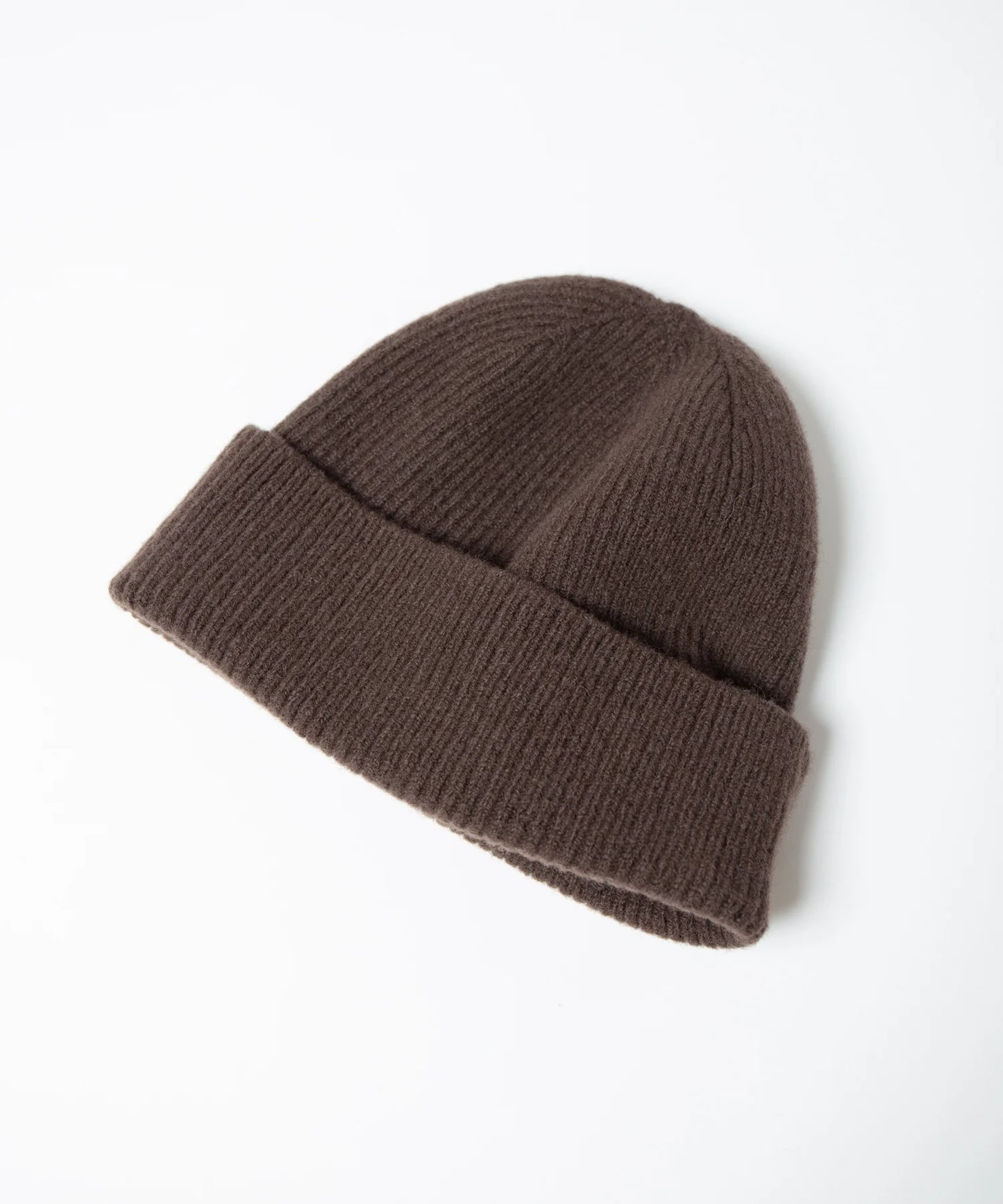 Cashmere Silk Blend Knit Watch Cap - Brown