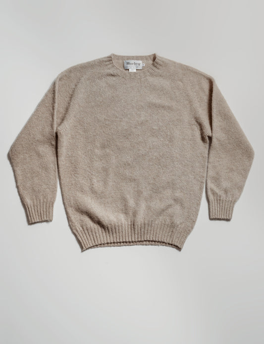 Classic Fit Shaggy Shetland Sweater - Oatmilk