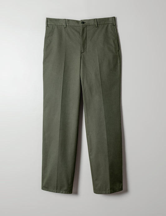 BKT36 Straight Leg Pant in Cotton Twill - Militaire