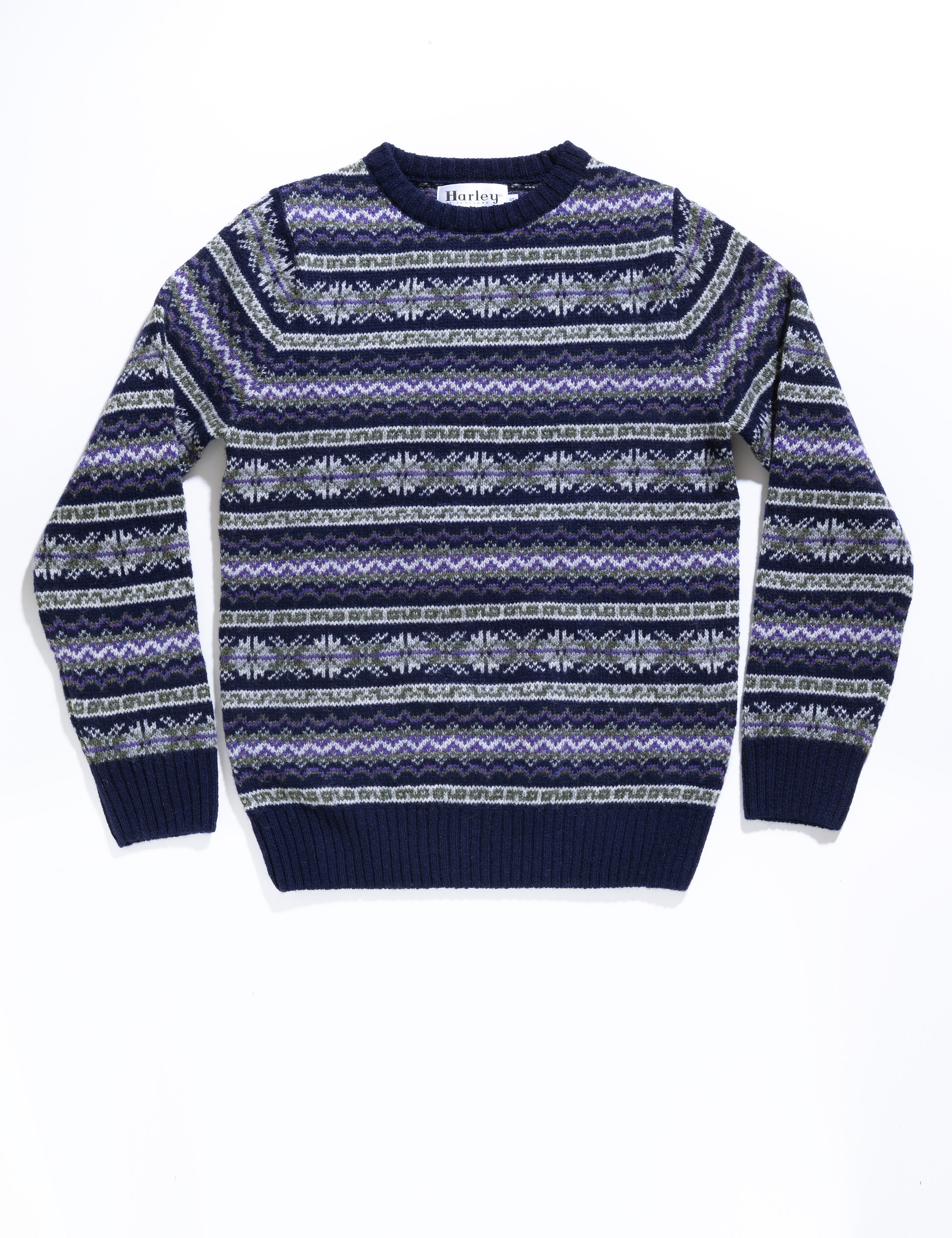 FINAL SALE: Fair Isle Shetland Sweater - New Navy – Brooklyn Tailors