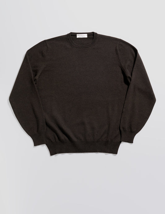 Wool Cashmere Crewneck - Walnut Brown