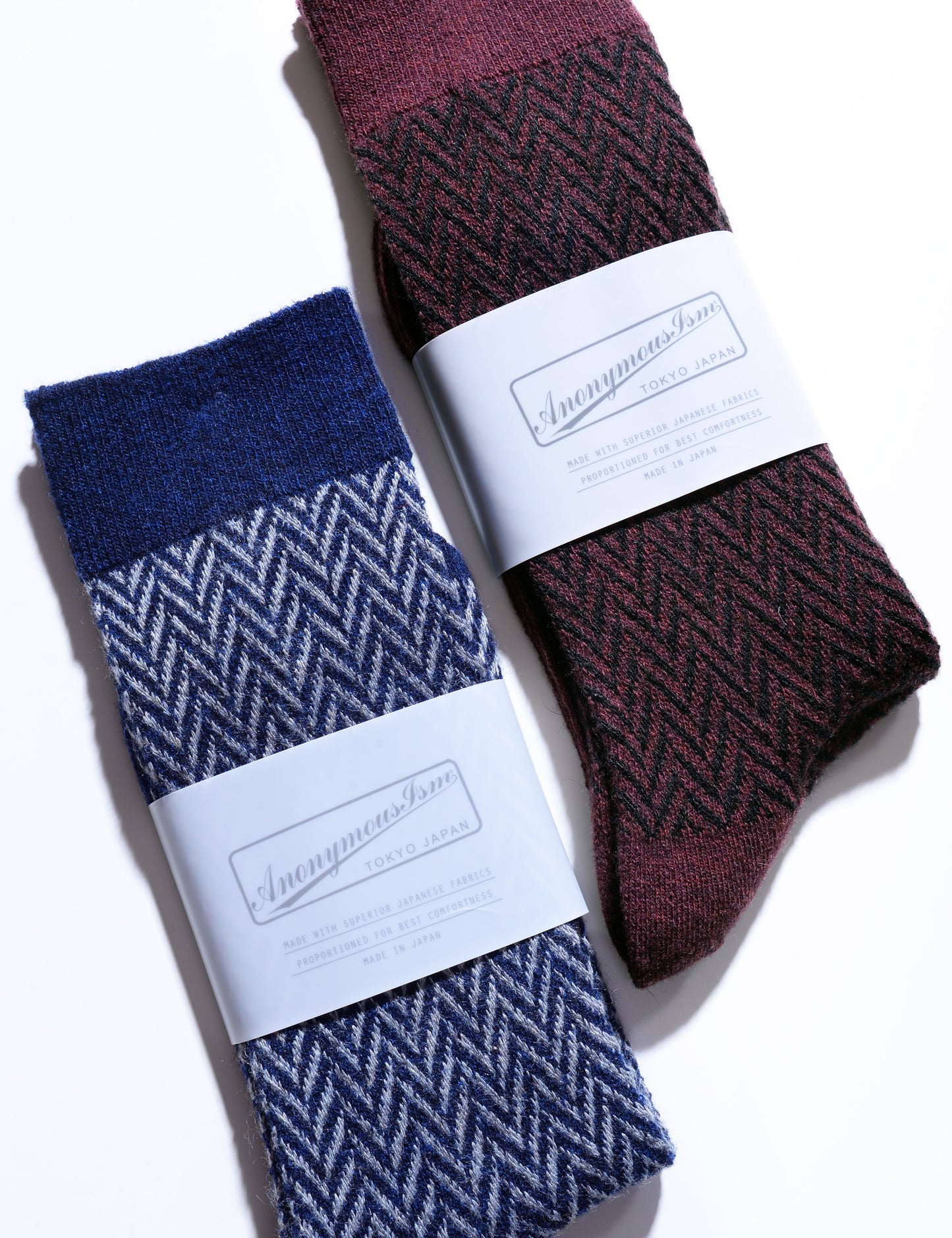 Wool Herringbone Crew Socks - Deep Red – Brooklyn Tailors