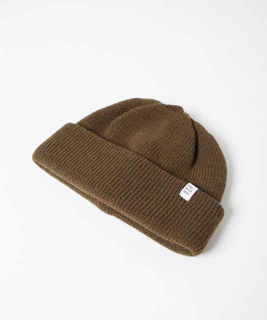 2-Way Solid Color Knit Beanie - Olive