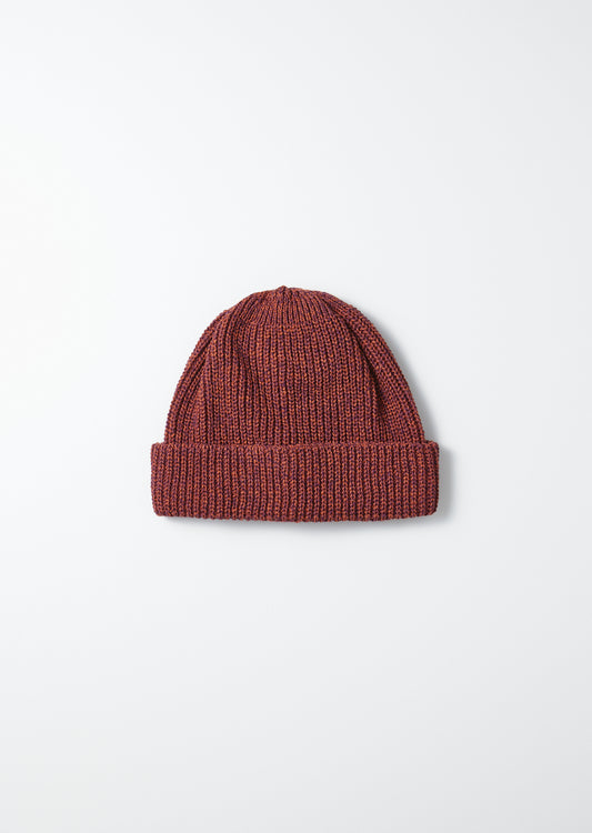 Recycled Cotton Marl Beanie - Bordeaux