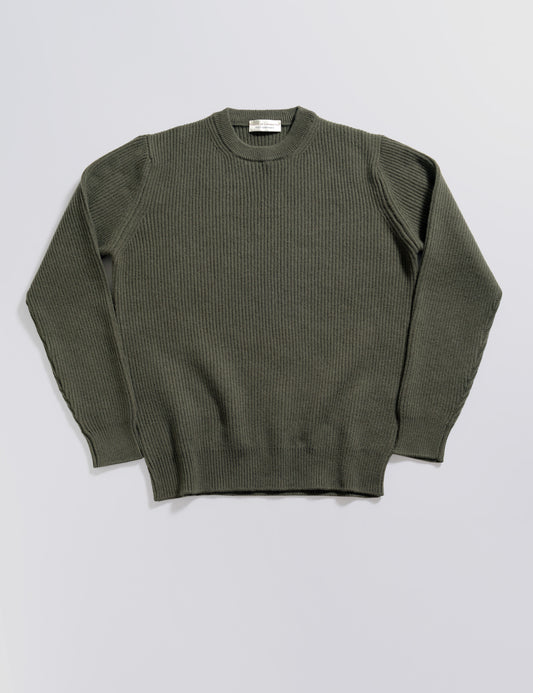 Merino Cashmere Fisherman Sweater - Loden