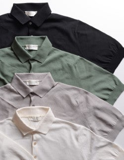 Solid Polo Shirt in Crepe Cotton - Verde